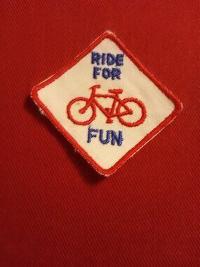 Vintage 70s Ride for Fun bicycling embroidered patch
